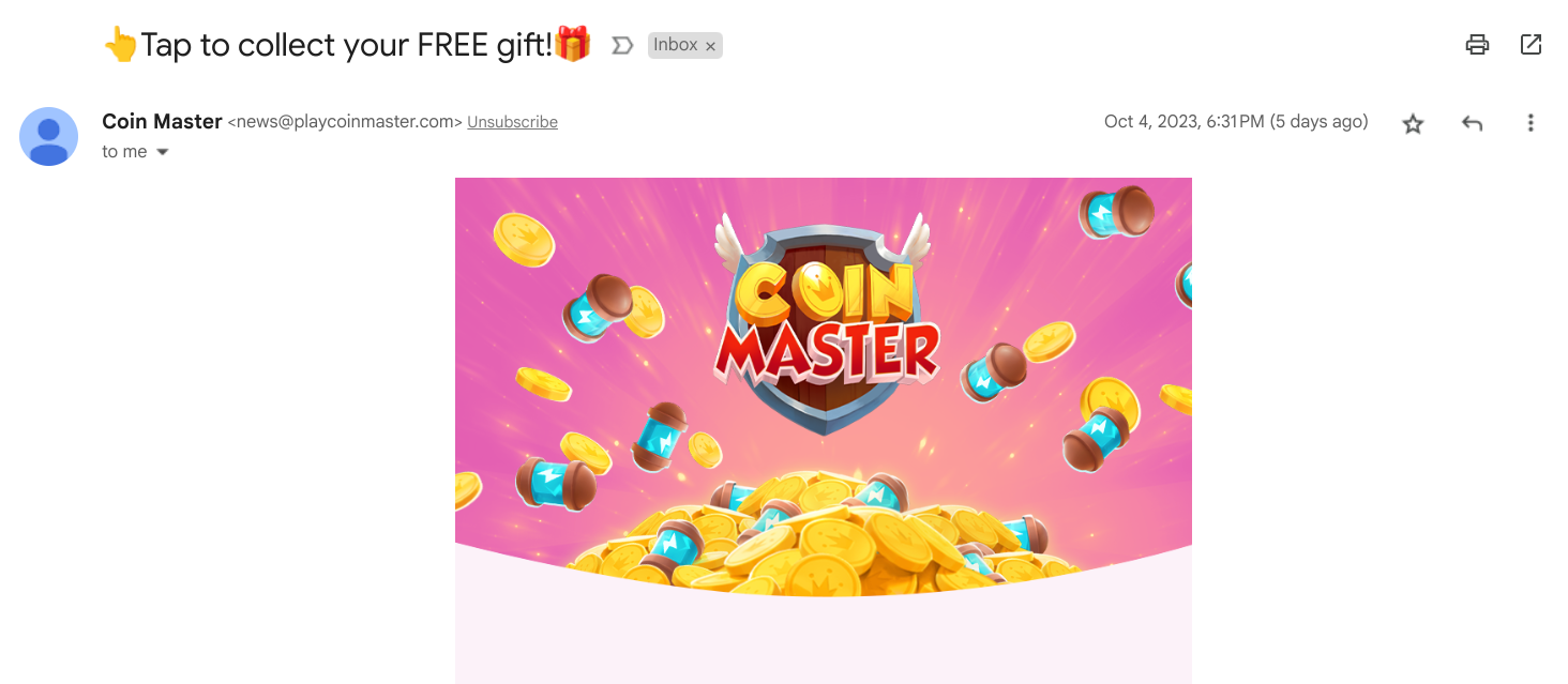 Darmowe spiny coin master email